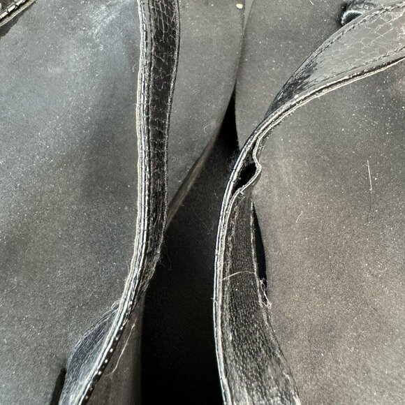 Guess Platform Wedge Sandals With Rhinestones & Black Faux Leather Straps 8.5 - Picture 6 of 7